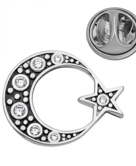 Gümüş Ay Yıldız Rozet