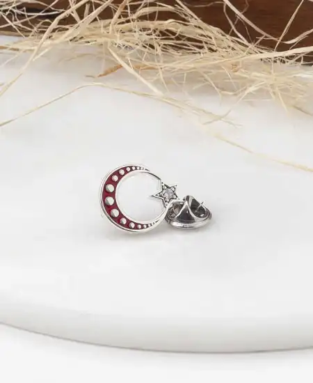 Gümüş Ay Yıldız Rozet