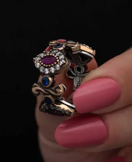 Gümüş Ayarlanabilen Otantik Mekik Kadın Yüzük