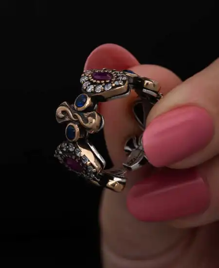 Gümüş Ayarlanabilen Otantik Mekik Kadın Yüzük