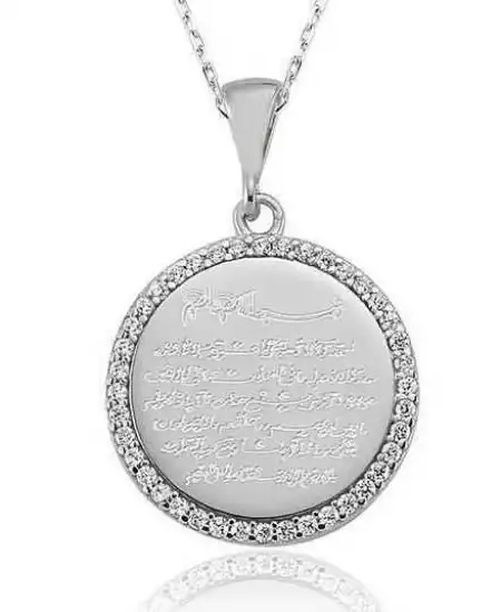 Gümüş Ayetel Kürsi Bayan Kolye