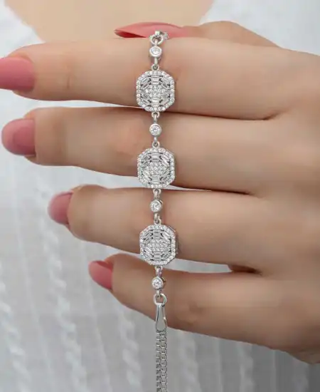 Gümüş Baget Kadın Bileklik