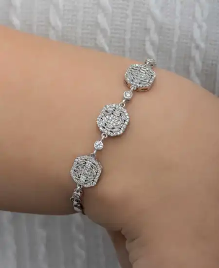 Gümüş Baget Kadın Bileklik