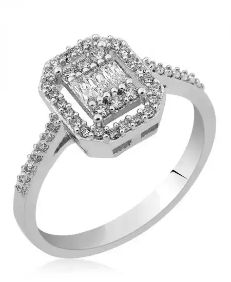 Gümüş Baget Kesim Bayan Yüzük