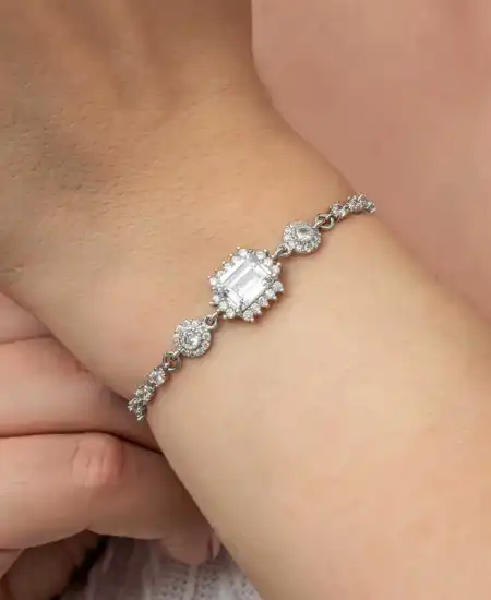 Gümüş Baget Su Yolu Kadın Bileklik