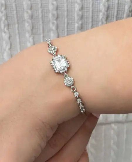 Gümüş Baget Su Yolu Kadın Bileklik