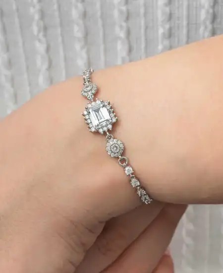 Gümüş Baget Su Yolu Kadın Bileklik