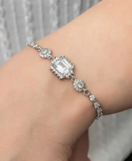 Gümüş Baget Su Yolu Kadın Bileklik