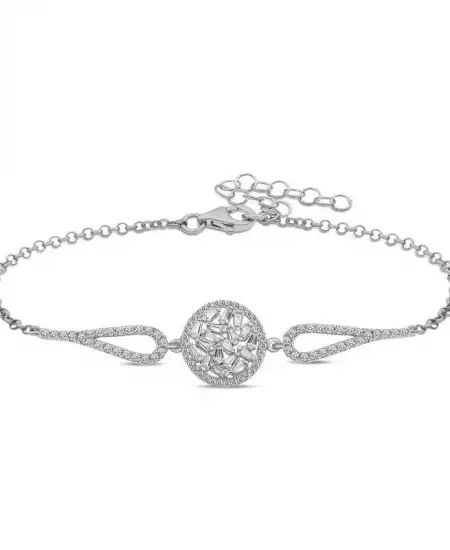 Gümüş Baget Taşlı Bileklik