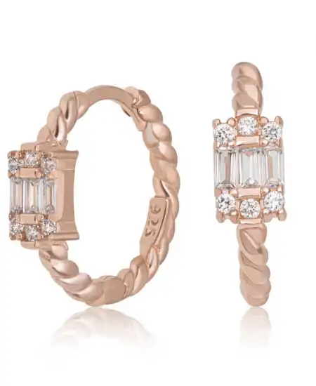 Gümüş Baget Taşlı Kadın Küpe