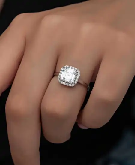 Gümüş Baget Taşlı Kadın Yüzük