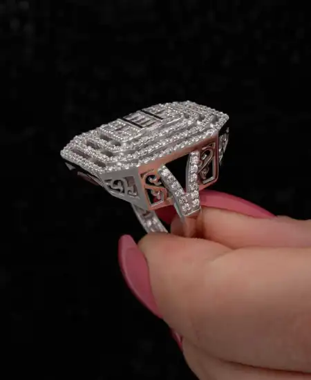 Gümüş Baget Taşlı Kadın Yüzük