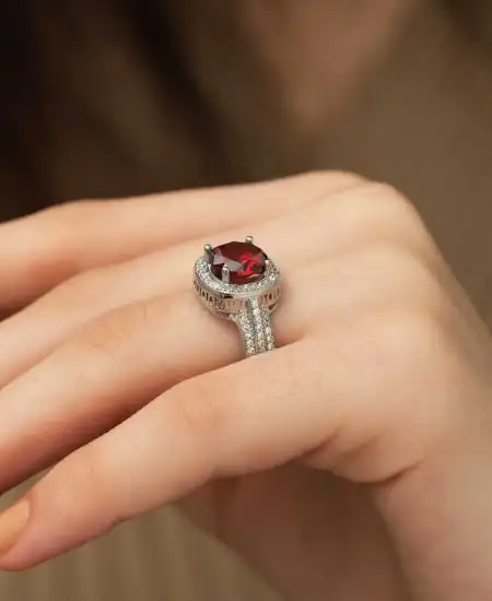 Gümüş Baget Yuvarlak Bayan Yüzük