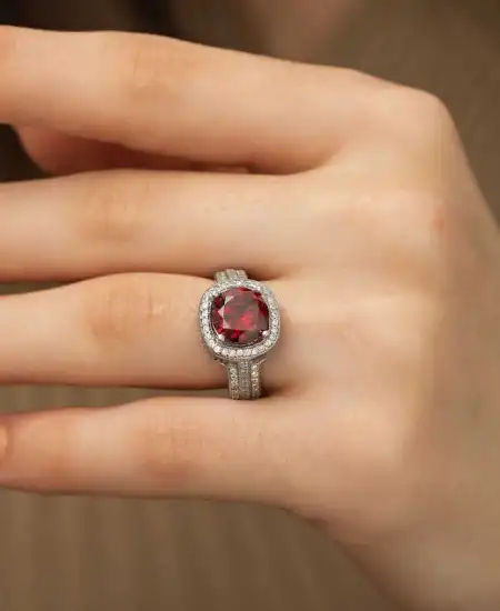 Gümüş Baget Yuvarlak Bayan Yüzük