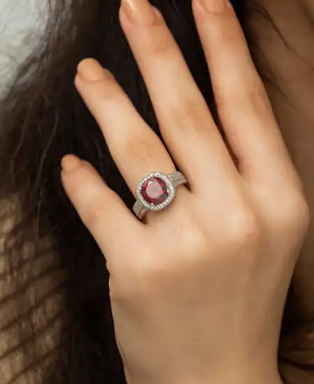 Gümüş Baget Yuvarlak Bayan Yüzük