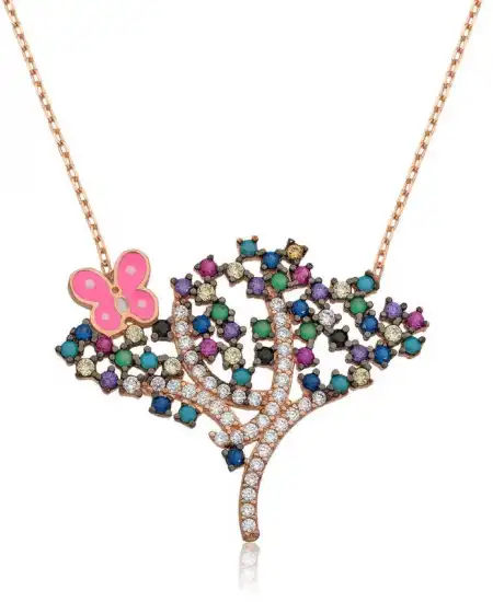 Gümüş Bahar Ağacı Bayan Kolye