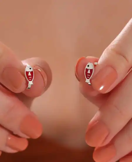 Gümüş Balık Çocuk Küpesi