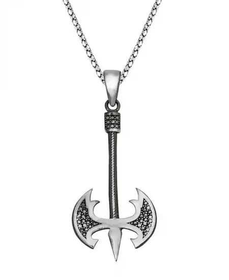 Gümüş Balta Erkek Kolye