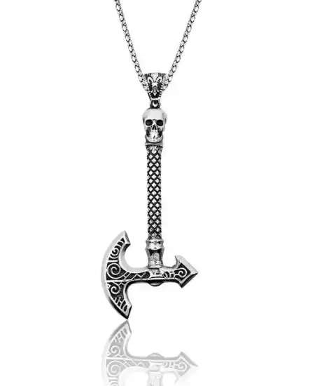 Gümüş Balta Erkek Kolye