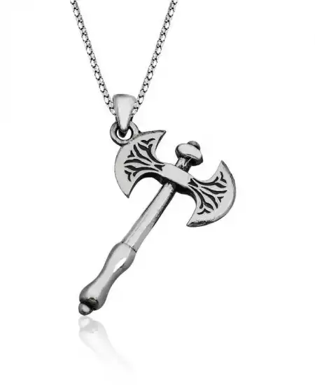 Gümüş Balta Erkek Kolye