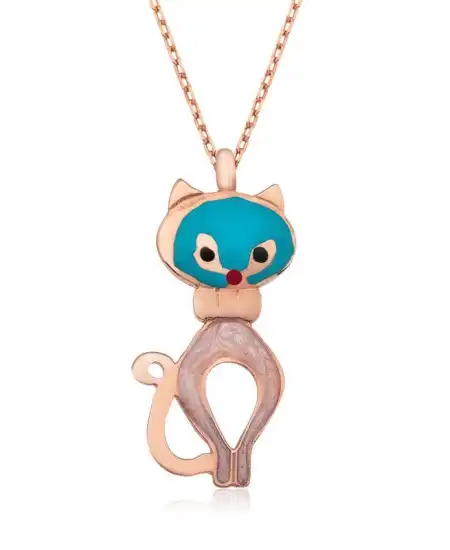 Gümüş Bayan Kedi Kolye