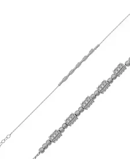 Gümüş Beyaz Dorissa Bayan Bileklik