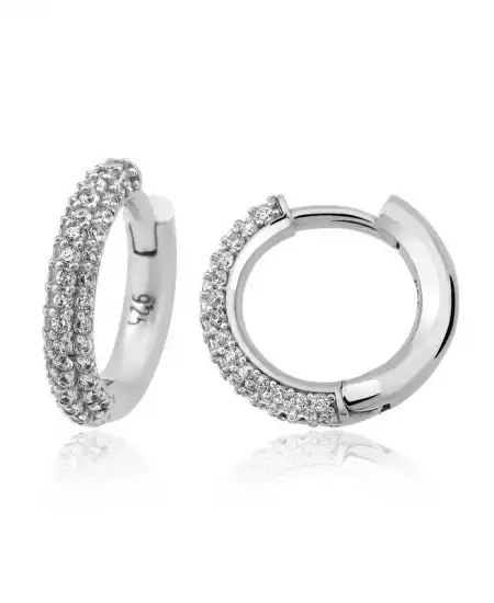 Gümüş Beyaz Halka Bayan Küpe