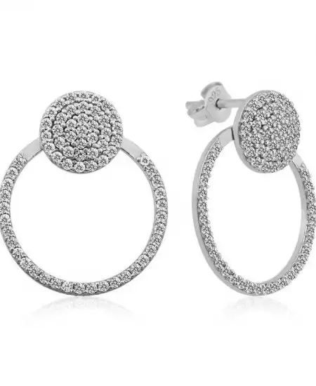 Gümüş Beyaz Halka Küpe