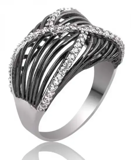 Gümüş Beyaz Taşlı Bayan Yüzük