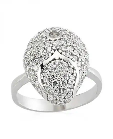 Gümüş Beyaz Taşlı Bayan Yüzük