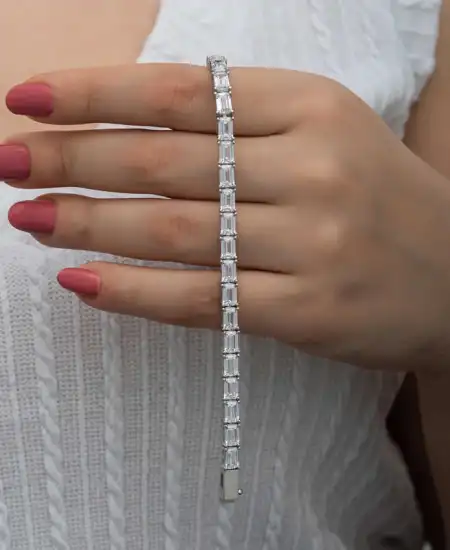 Gümüş Beyaz Taşlı Su Yolu Kadın Set