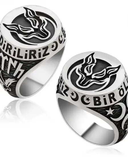 Gümüş Bozkurt Bir Ölür Bin Diriliz Erkek Yüzük