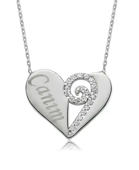 Gümüş Canım Kalp Bayan Kolye