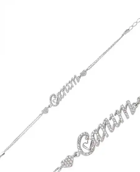 Gümüş Canım Yazılı Bayan Bileklik