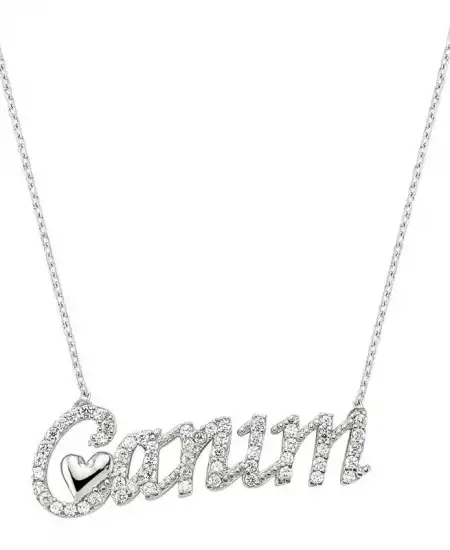 Gümüş Canım Yazılı Bayan Kolye