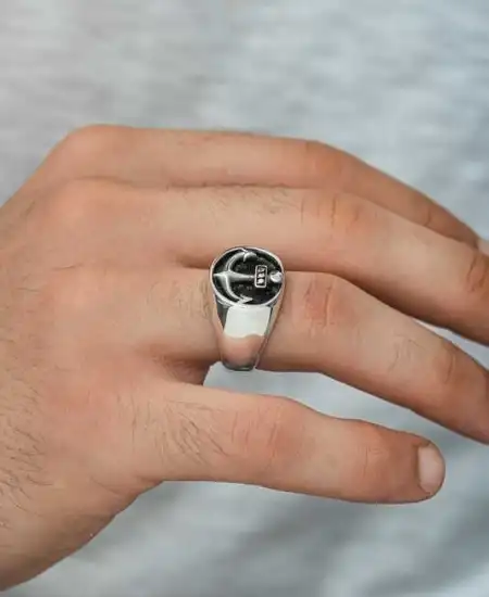 Gümüş Çapa Erkek Yüzük