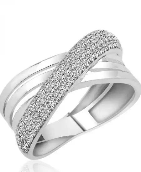 Gümüş Çapraz Bayan Yüzük