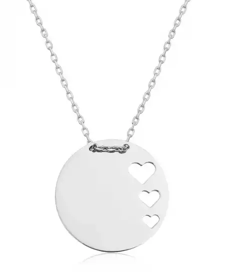 Gümüş Çember Kalp Bayan Kolye