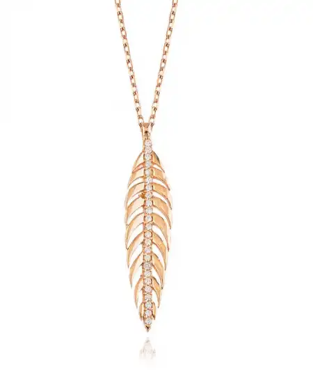 Gümüş Ceviz Yaprağı Bayan Kolye