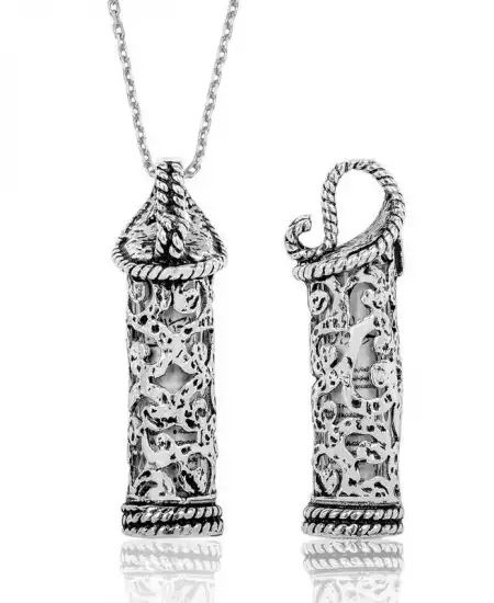 Gümüş Cevşen Bayan Kolye