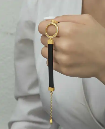 Gümüş Çeyrek Takılabilen Altın Kaplama Kadın Bileklik