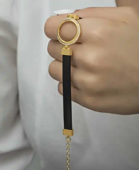 Gümüş Çeyrek Takılabilen Altın Kaplama Kadın Bileklik