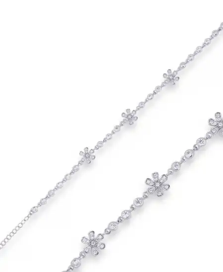 Gümüş Çiçek Bayan Bileklik