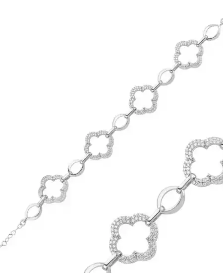 Gümüş Çiçek Bayan Bileklik