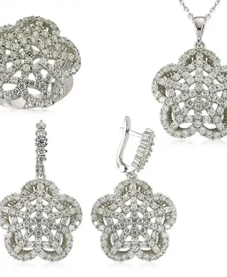 Gümüş Çiçek Bayan Set