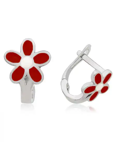 Gümüş Çiçek Çocuk Küpesi