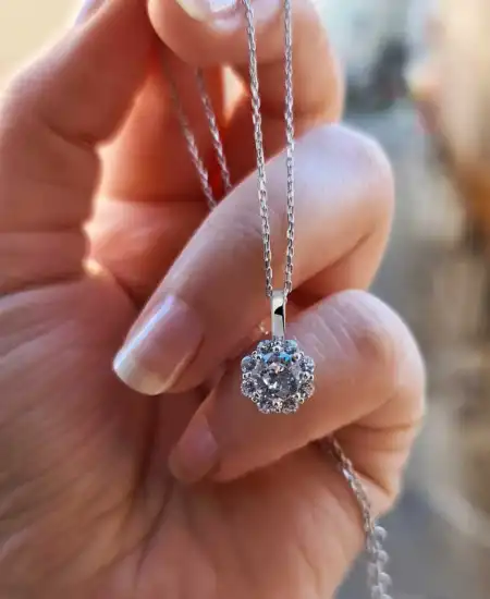 Gümüş Çiçek Kolye