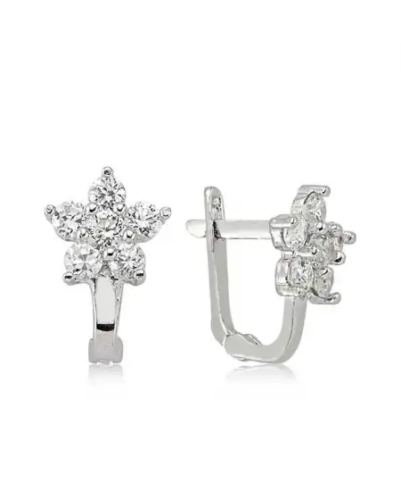 Gümüş Çiçek Küpe