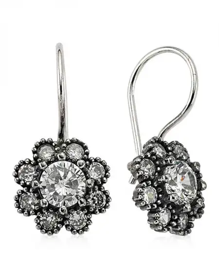 Gümüş Çiçek Küpe