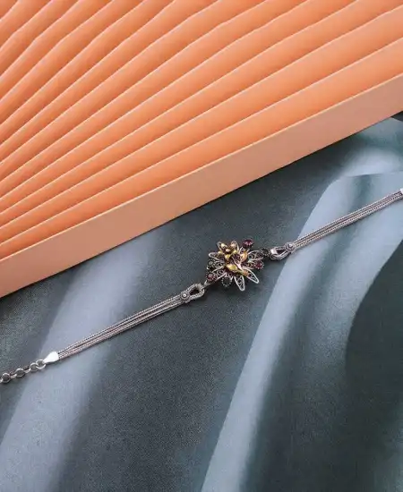 Gümüş Çiçek Otantik Kadın Bileklik